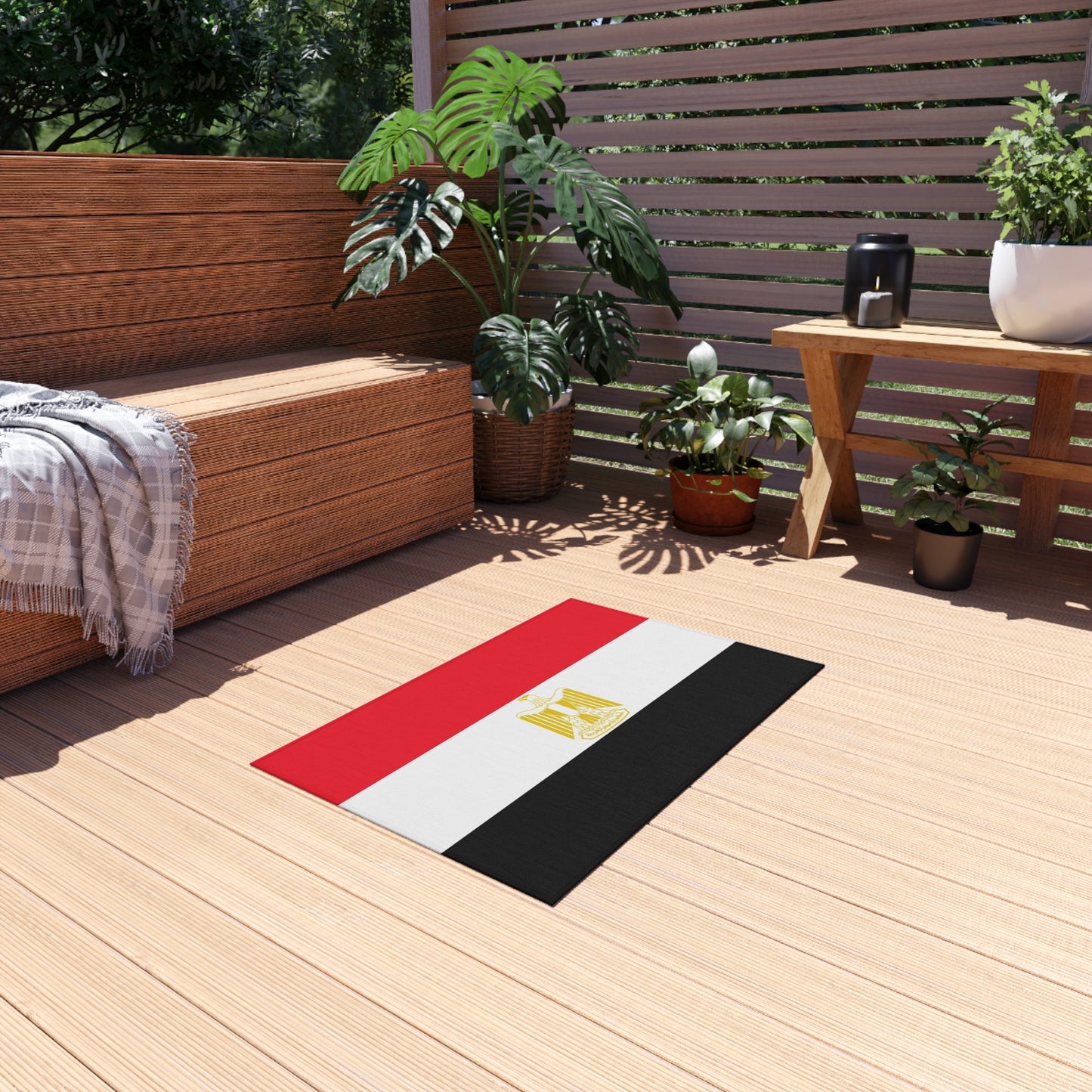 Flag Of Egypt Outdoor Non-Slip Door Mat | Cairo | Al Jizah | Alexandria | Giza | 24"x36"