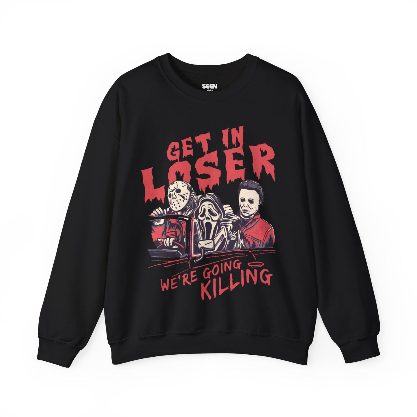 Get In Loser, We're Going Killing Jason Scream Micheal Myers Crewneck Sweater | Halloween Related, Spooky Horror Vibes | 3 Colors