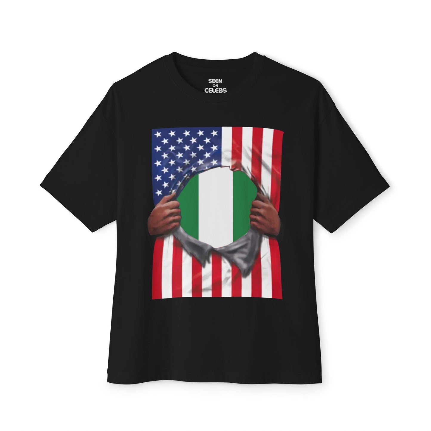 Nigeria Flag + USA Flag Pride T-shirt | Nigerian + American Flag Rip 4th Of July | Viral Tees | Unisex - 3 Colors