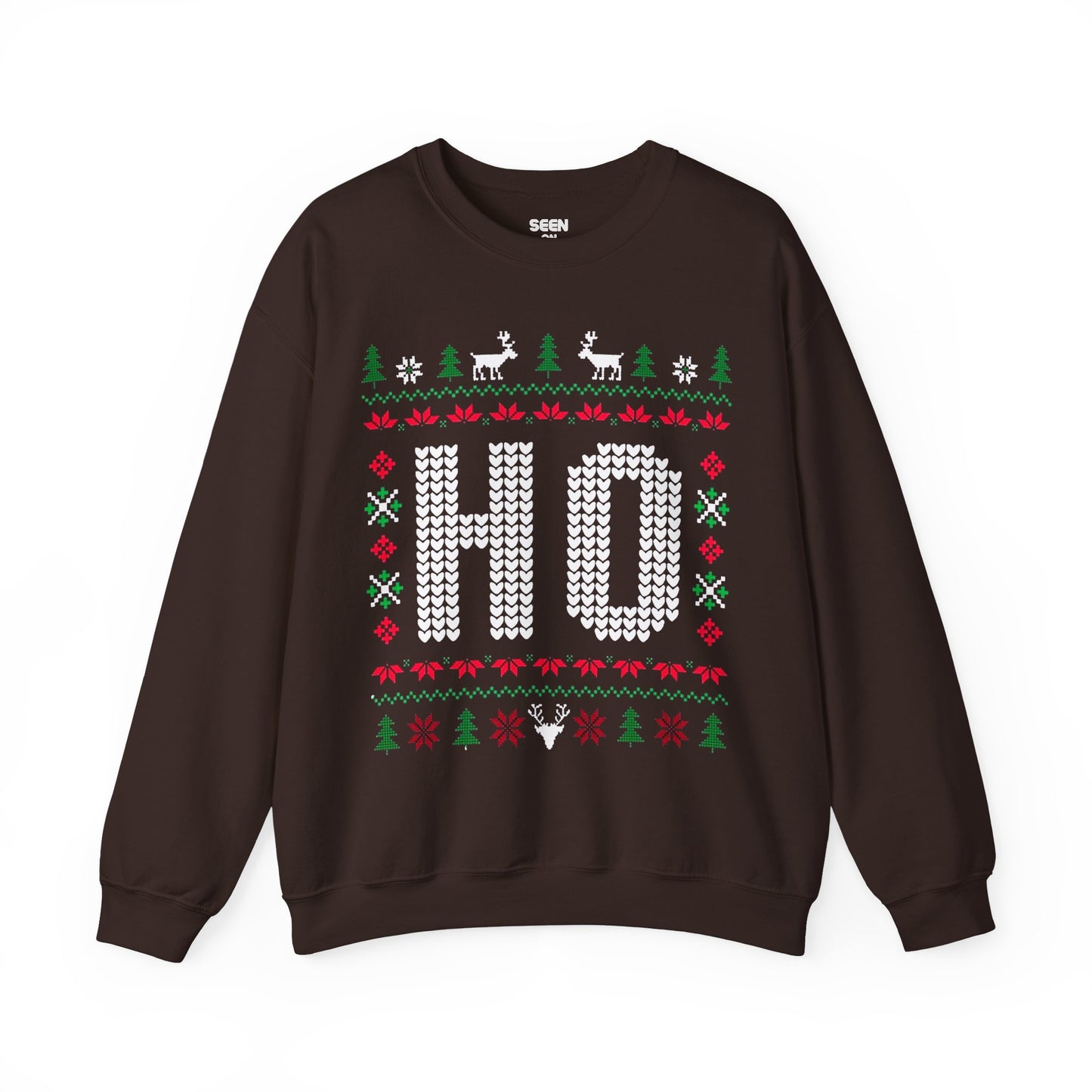 Ho Ugly Christmas Sweater | Comfy Couples Matching Crewneck Sweatshirt | Funny Xmas Santa Related | 4 Colors