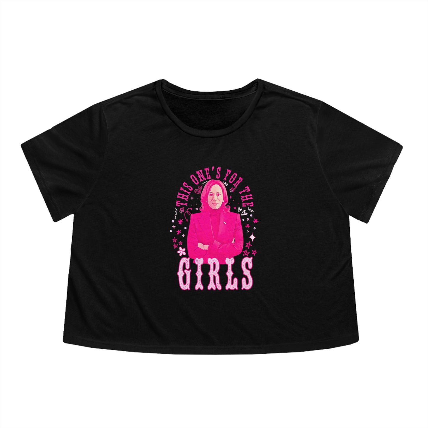 Kamala Harris This One's For The Girls Crop Top Tee | Decision 2024 USA Viral | 3 Colors - Women's Cut