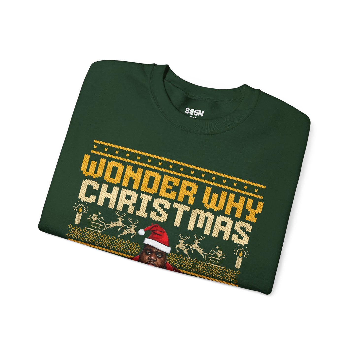 Wonder Why Christmas Missed Us Biggie Hip Hop Ugly Christmas Sweatshirt | Notorious Funny | 3 Colors