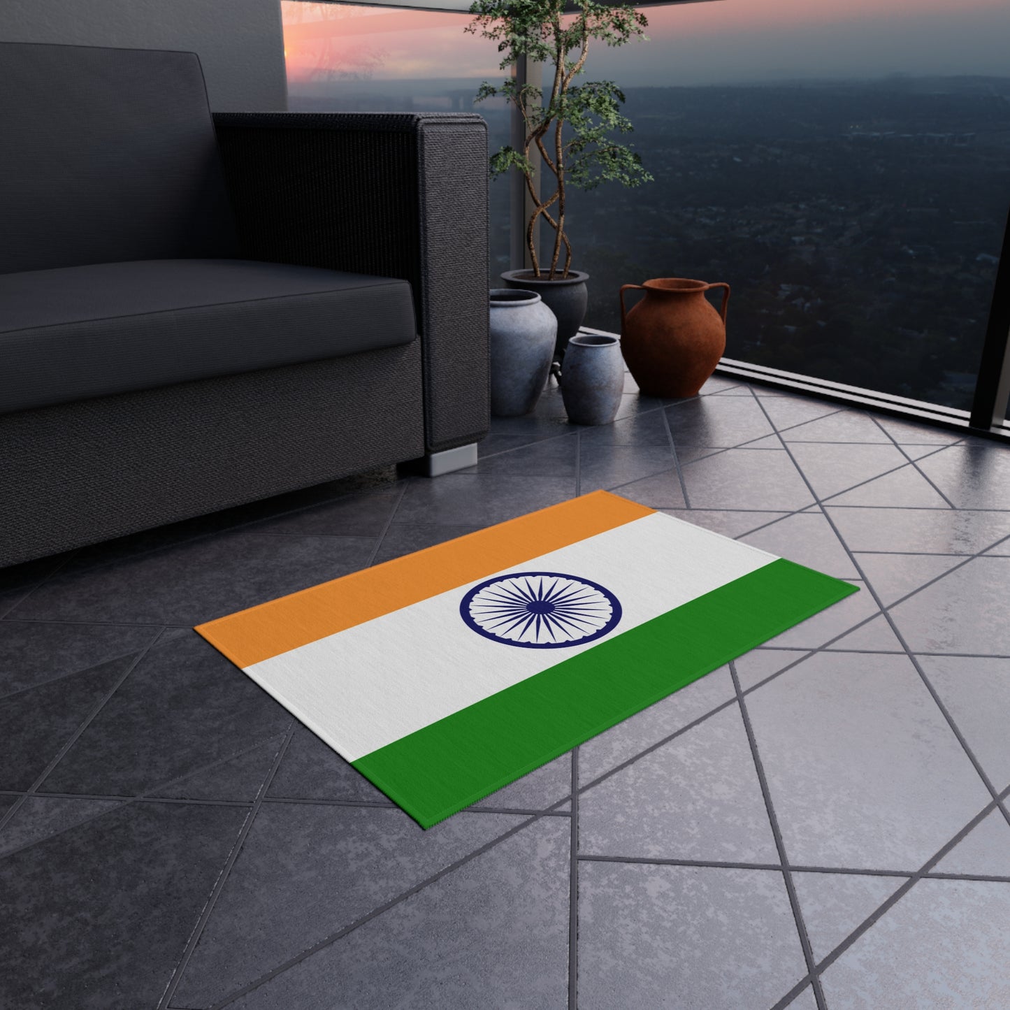 Flag Of India Outdoor Non-Slip Door Mat | Delhi | Mumbai | Kolkata | 24"x36"