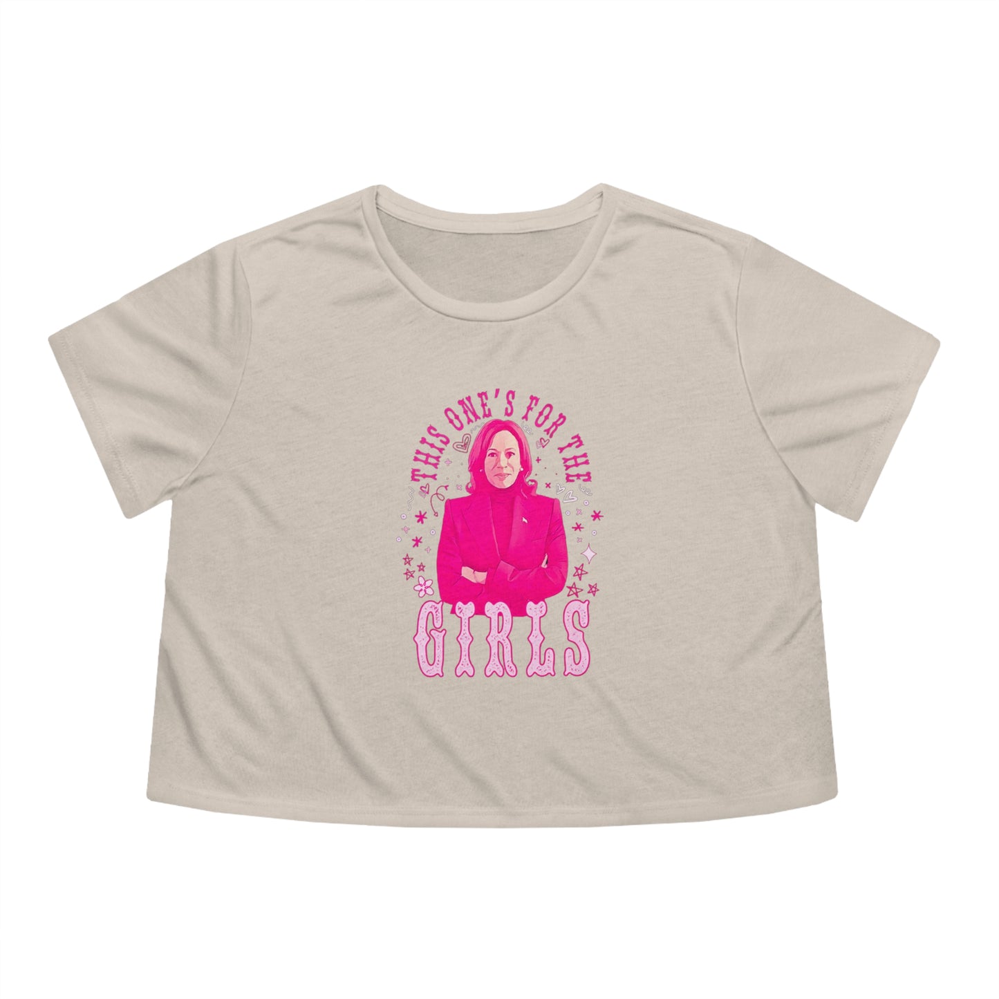 Kamala Harris This One's For The Girls Crop Top Tee | Decision 2024 USA Viral | 3 Colors - Women's Cut