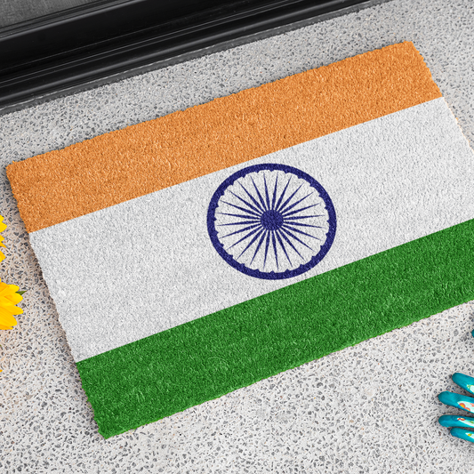 Flag Of India Outdoor Non-Slip Door Mat | Delhi | Mumbai | Kolkata | 24"x36"