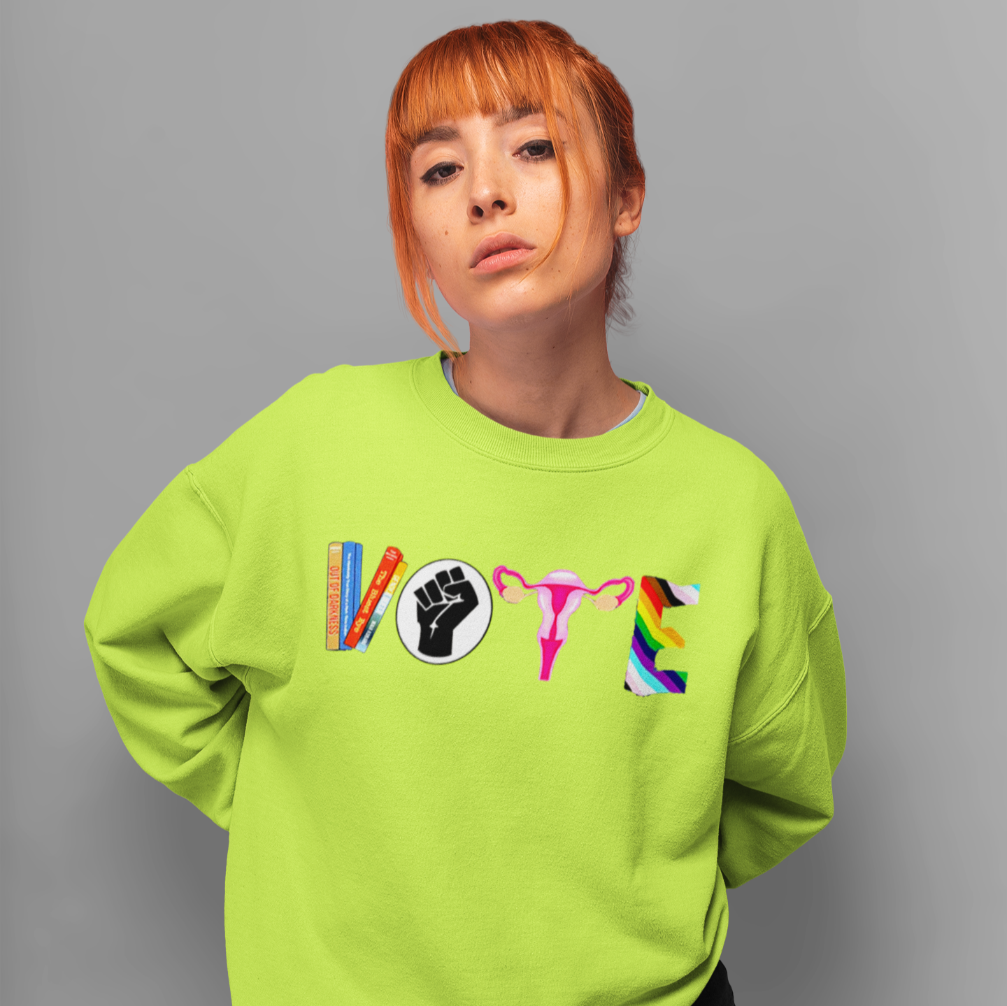 Vote 2024 Crewneck Sweater | Reproductive Rights, BLM, Banned Books, Activism, Decision 2024 Viral | 4 Colors