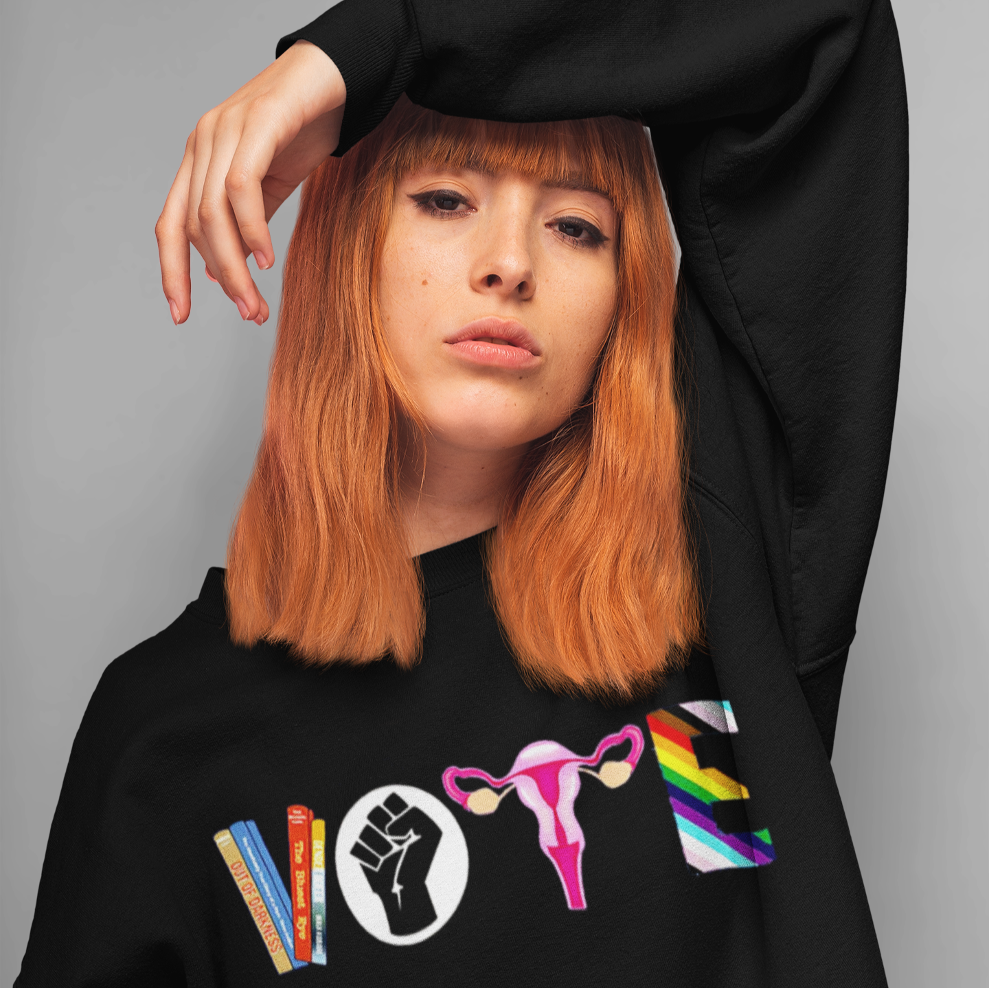 Vote 2024 Crewneck Sweater | Reproductive Rights, BLM, Banned Books, Activism, Decision 2024 Viral | 4 Colors