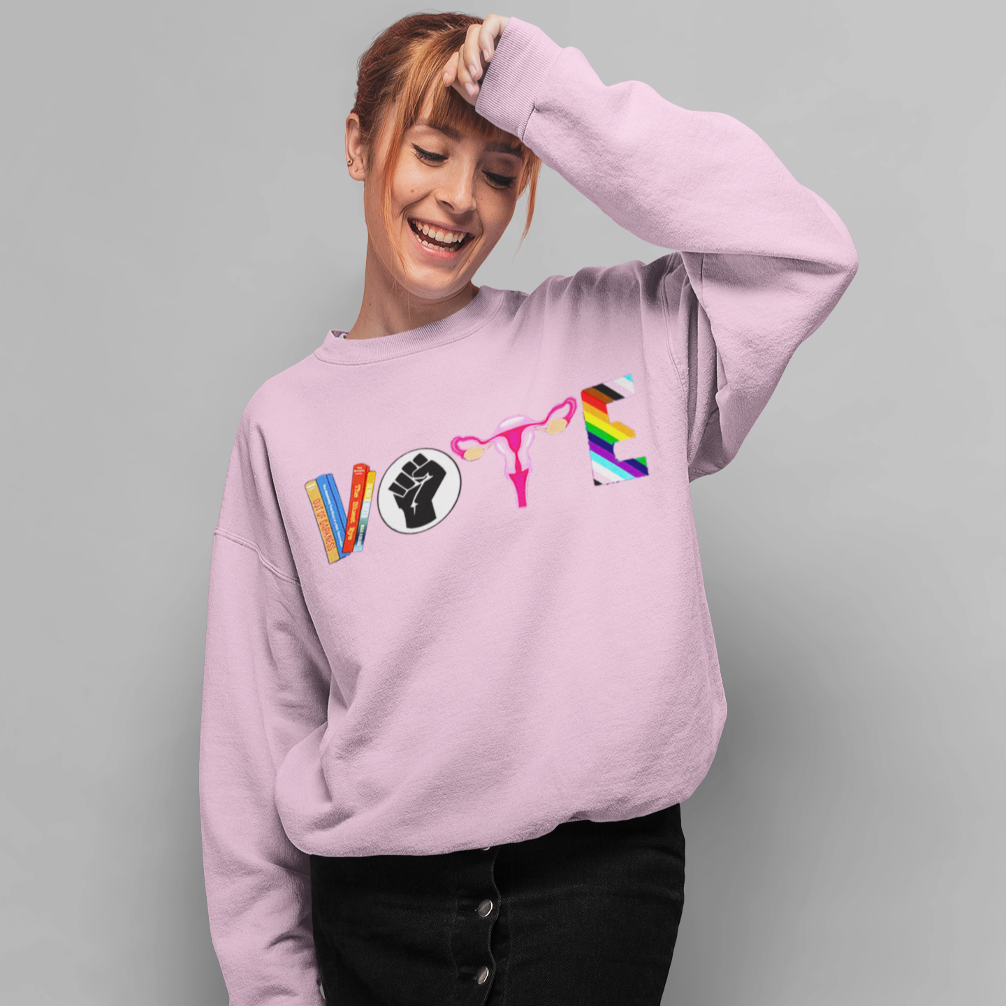 Vote 2024 Crewneck Sweater | Reproductive Rights, BLM, Banned Books, Activism, Decision 2024 Viral | 4 Colors