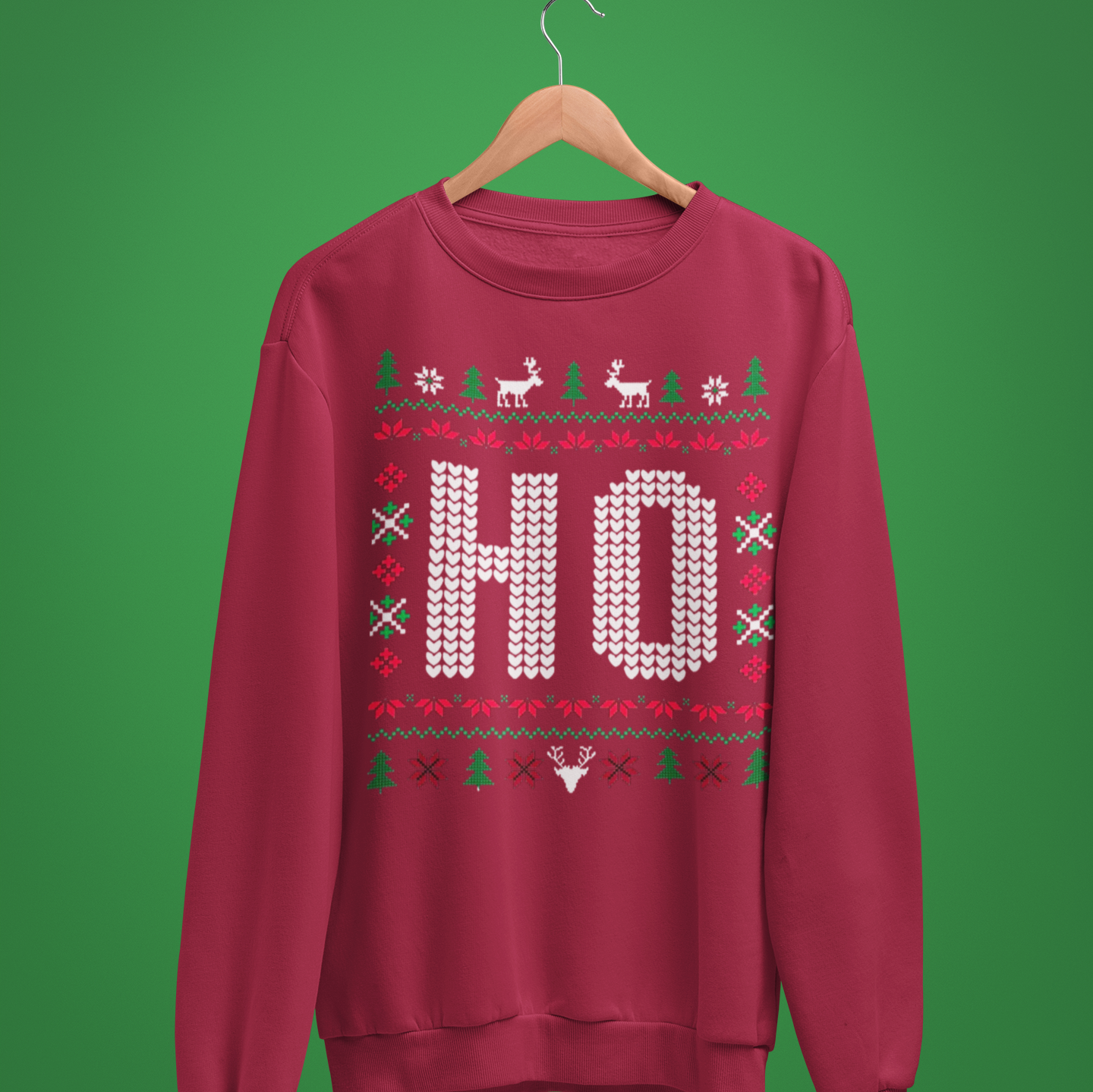 Ho Ugly Christmas Sweater | Comfy Couples Matching Crewneck Sweatshirt | Funny Xmas Santa Related | 4 Colors