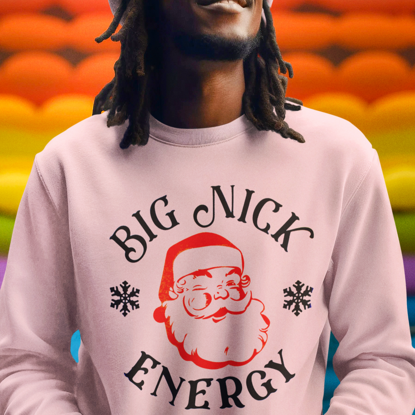 Big Nick Energy Christmas Sweater | Comfy Santa Claus Crewneck Sweatshirt | Funny Xmas Santa Related | 3 Colors