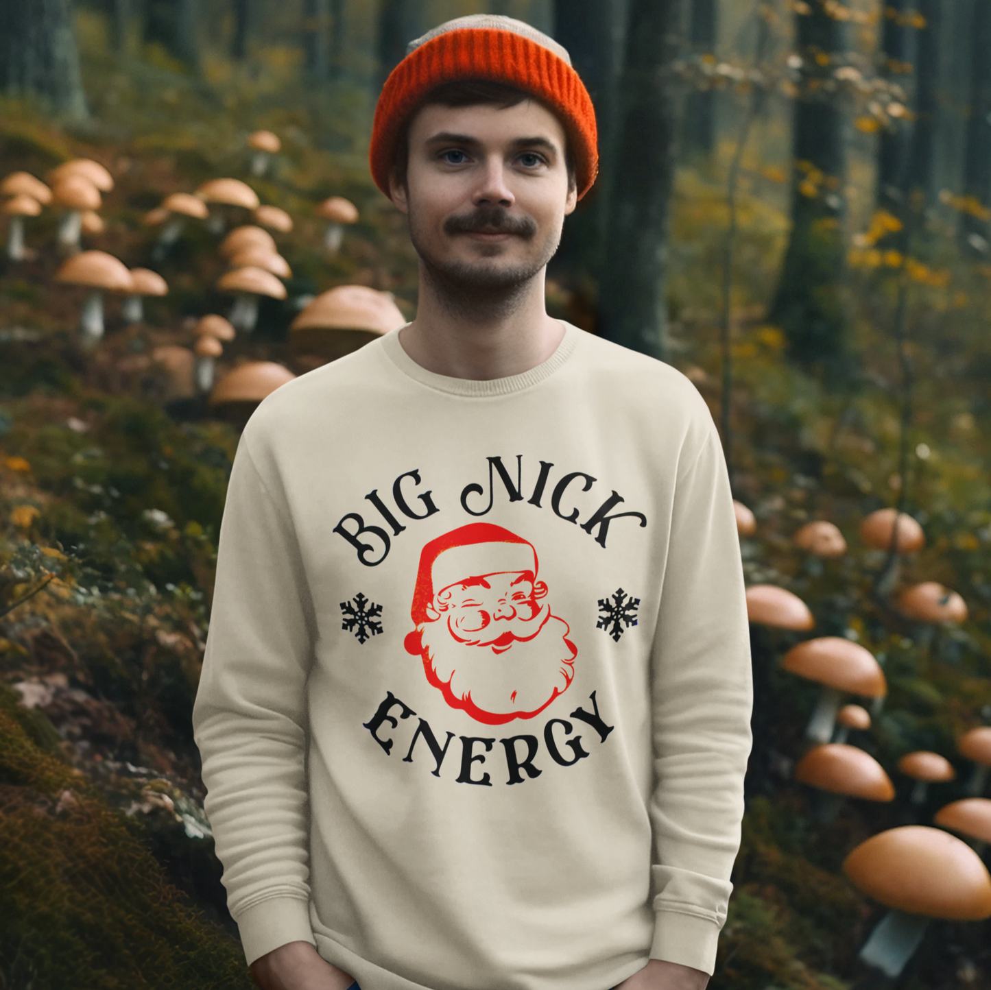 Big Nick Energy Christmas Sweater | Comfy Santa Claus Crewneck Sweatshirt | Funny Xmas Santa Related | 3 Colors