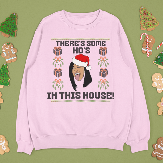 There's Some Ho's In This House Cardi Hip Hop Ugly Christmas Sweatshirt | Funny | 3 Colors