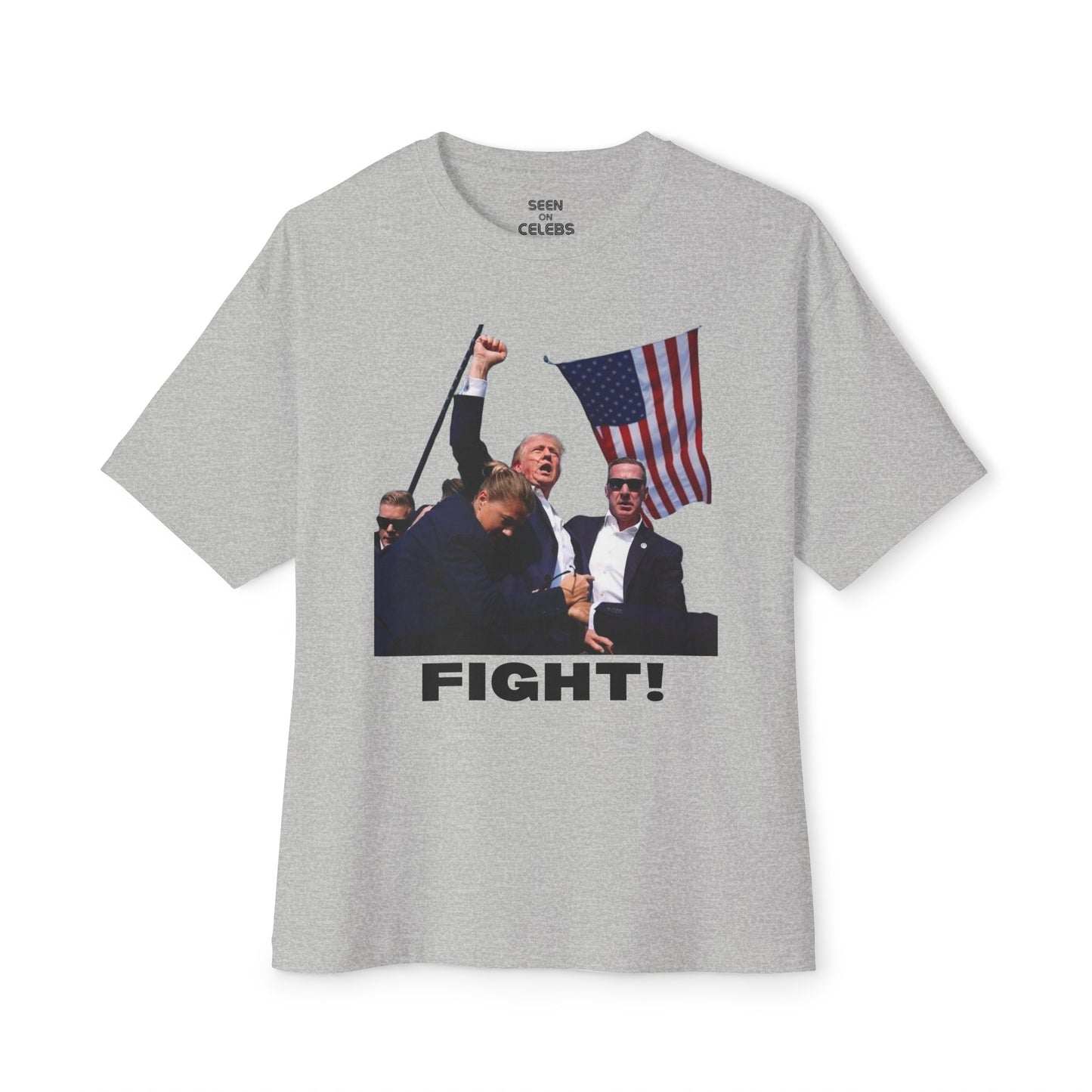 FIGHT! Trump (W/ Flag & Team) T-Shirt l Decision 2024 Viral Tee | 5 Colors - Unisex