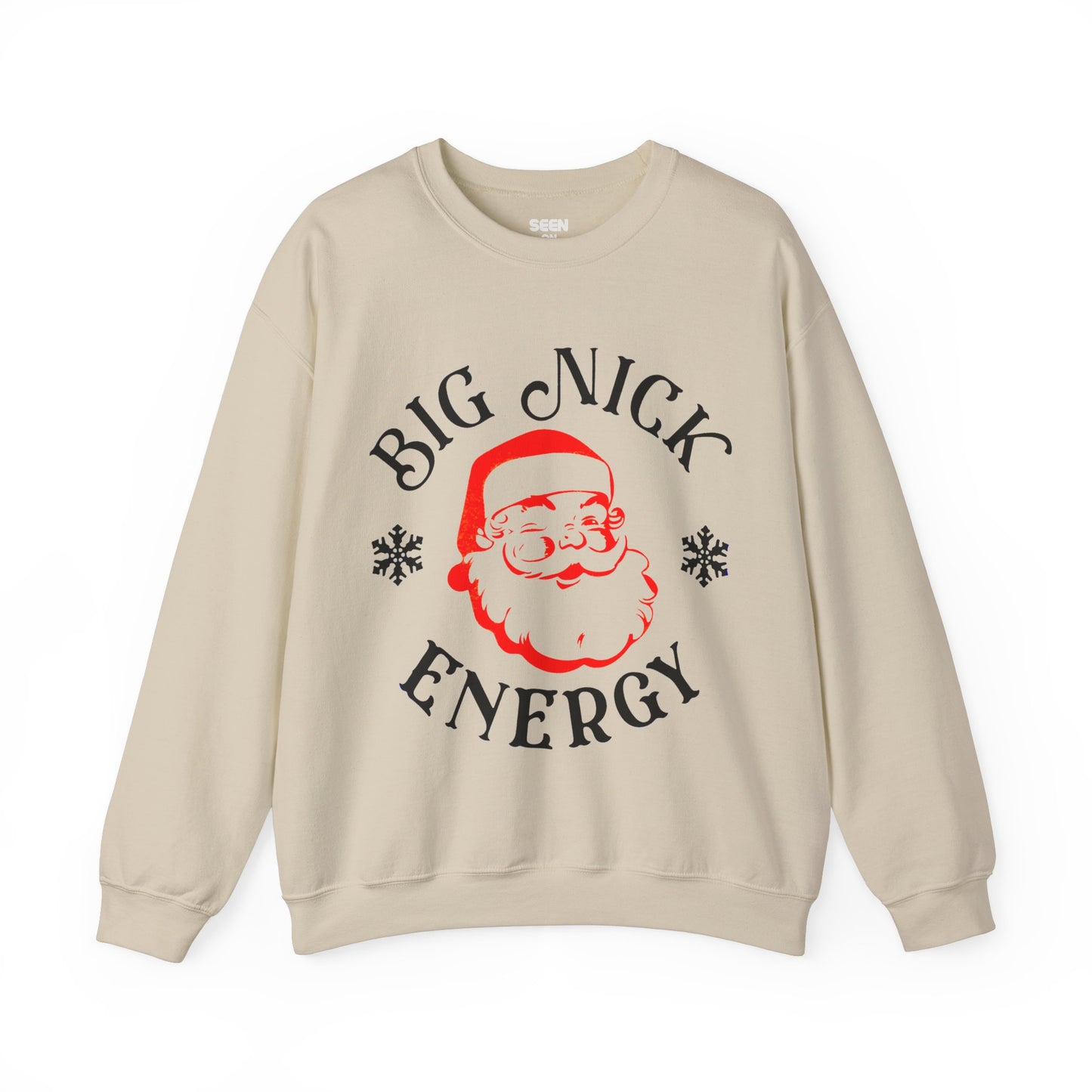 Big Nick Energy Christmas Sweater | Comfy Santa Claus Crewneck Sweatshirt | Funny Xmas Santa Related | 3 Colors