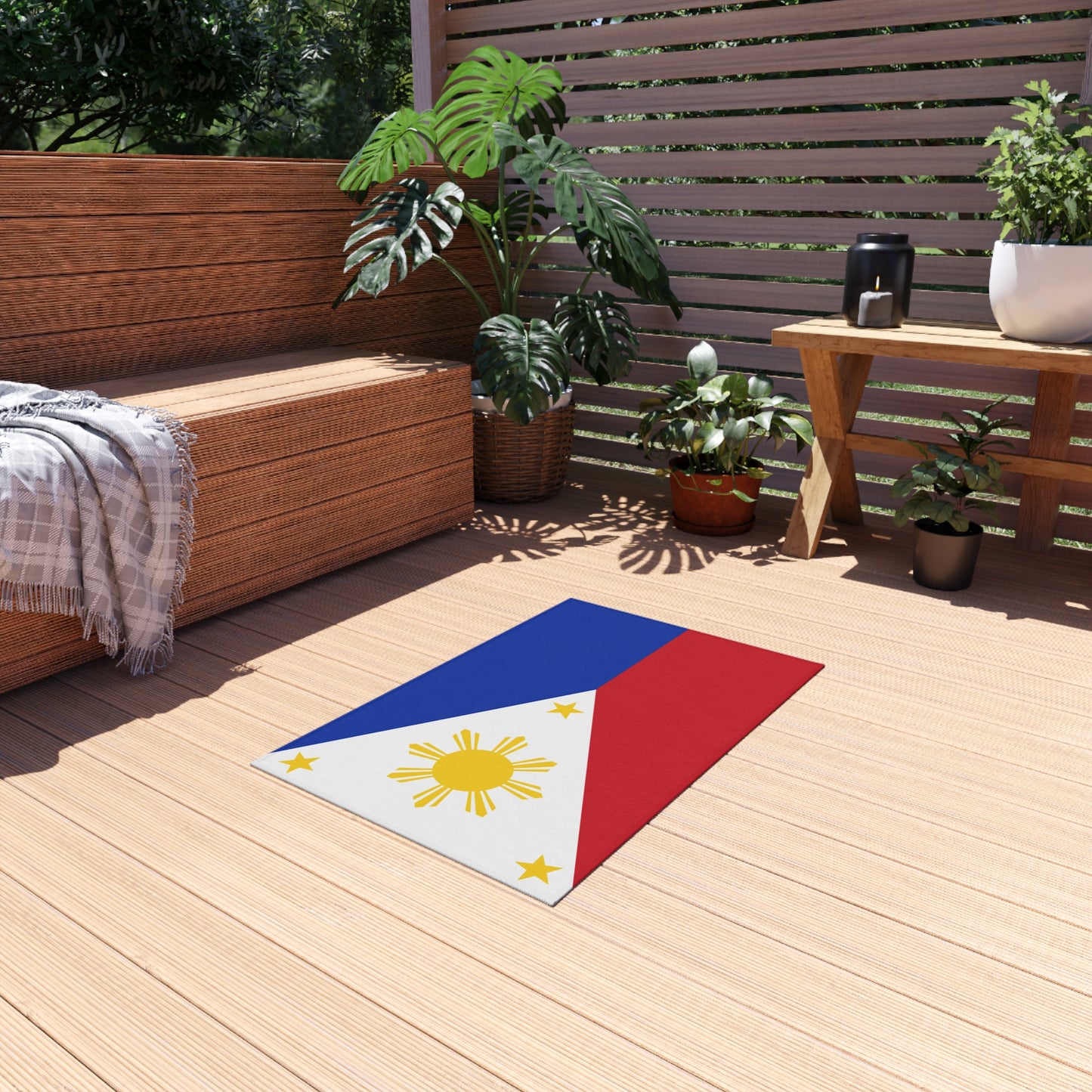 Flag Of Philippines Outdoor Non-Slip Door Mat | Manila | Quezon City | Caloocan | 24"x36"