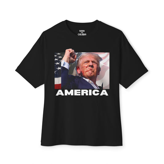 America! Trump T-Shirt (With Flag) l Decision 2024 Viral Tee | 5 Colors - Unisex