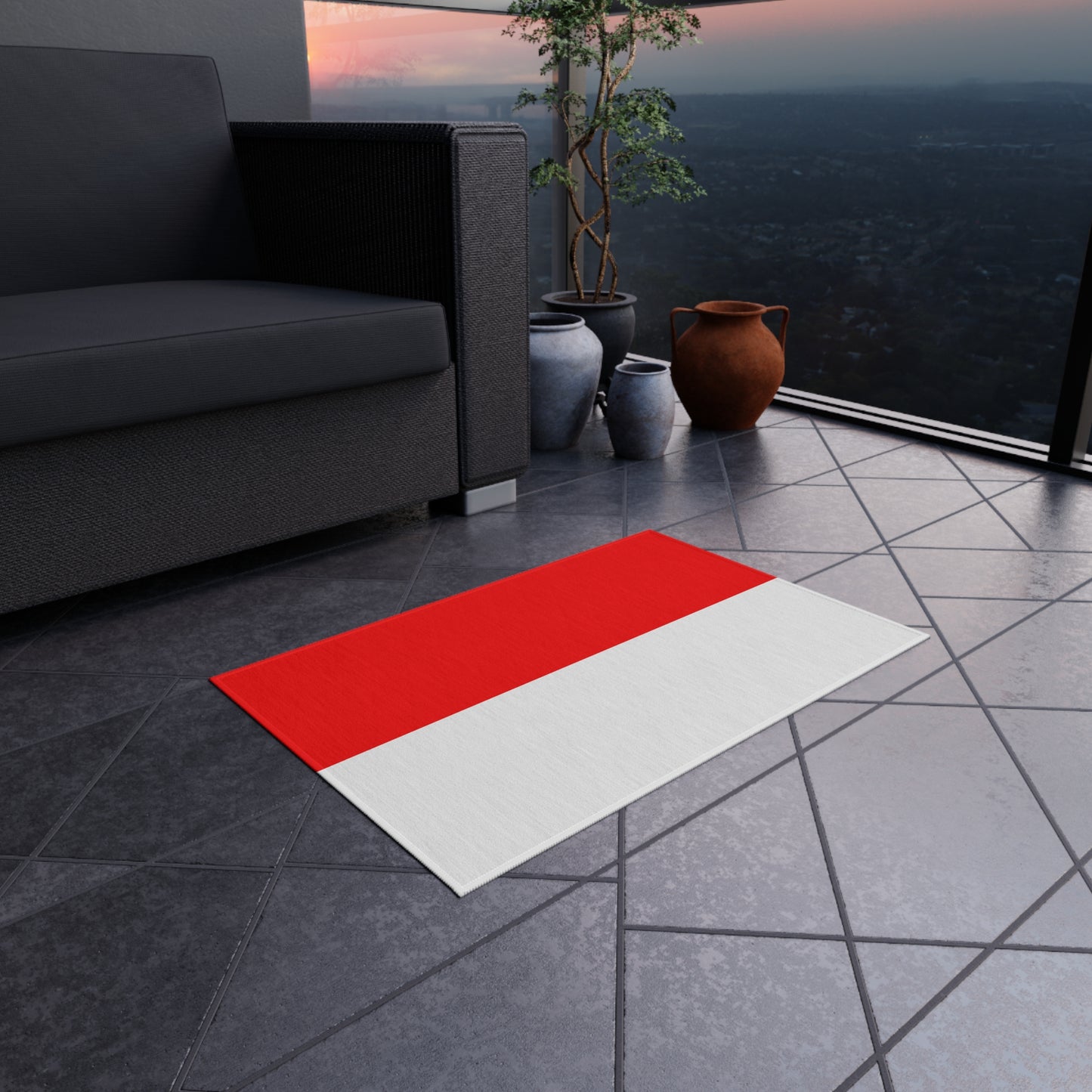 Flag Of Indonesia Outdoor Non-Slip Door Mat | Jakarta | Java | Surabaya | 24"x36"