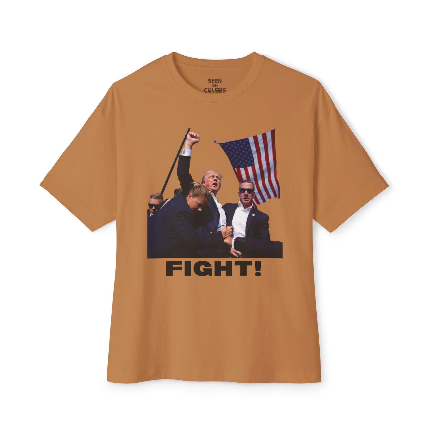 FIGHT! Trump (W/ Flag & Team) T-Shirt l Decision 2024 Viral Tee | 5 Colors - Unisex