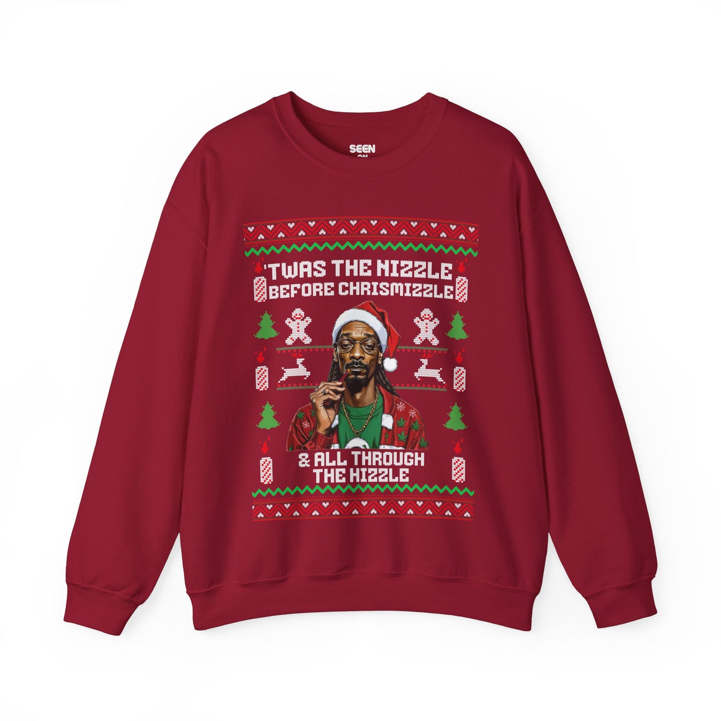 Snoop Ugly Christmas Sweater Twas the Nizzle Dogg Hip Hop | Funny Xmas | 3 Colors