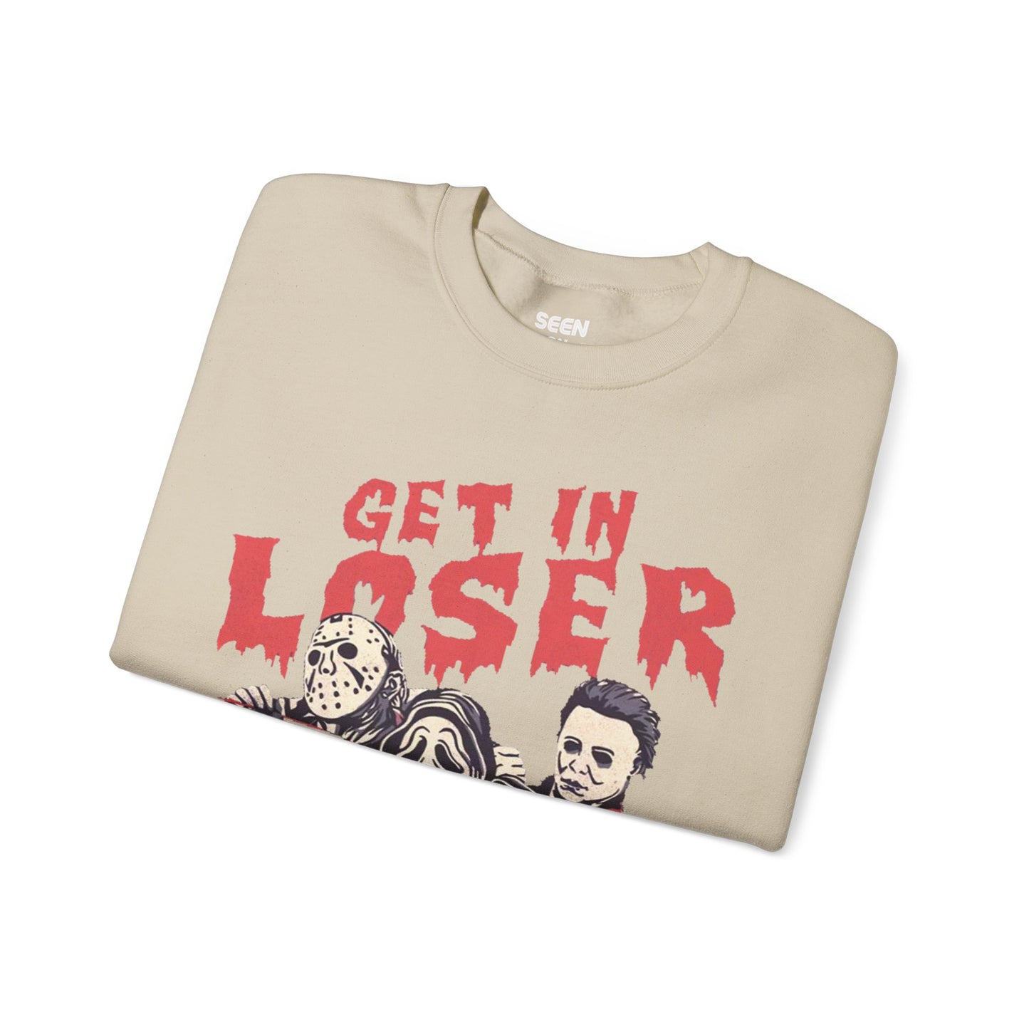 Get In Loser, We're Going Killing Jason Scream Micheal Myers Crewneck Sweater | Halloween Related, Spooky Horror Vibes | 3 Colors