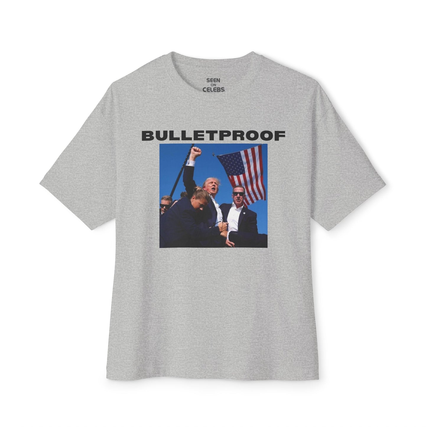 Trump is Bulletproof (W/ Flag & Team) T-Shirt l Decision 2024 Viral Tee | 5 Colors - Unisex