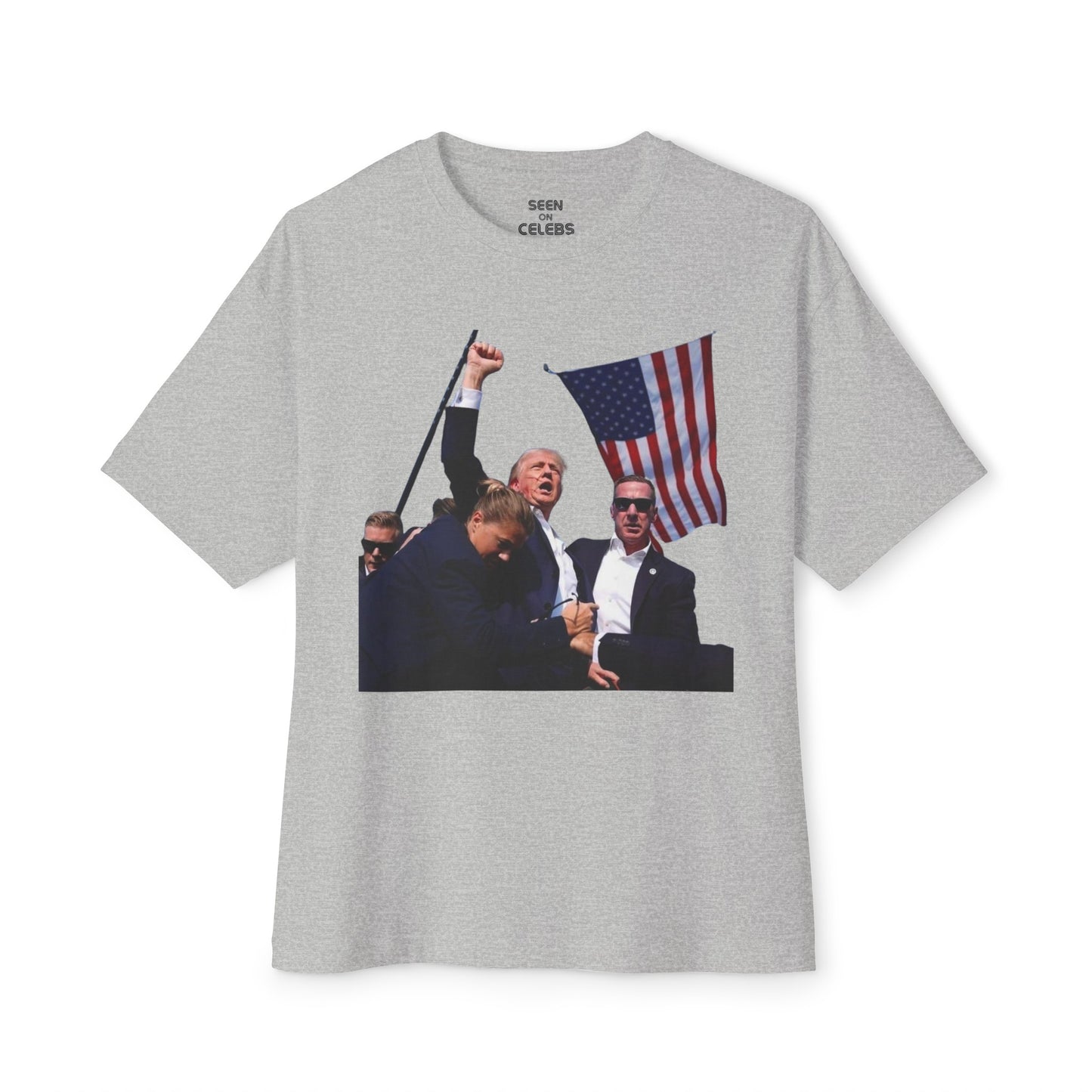 Iconic Picture Trump (W/ Flag & Team - No Writing) T-Shirt l Decision 2024 Viral Tee | 5 Colors - Unisex