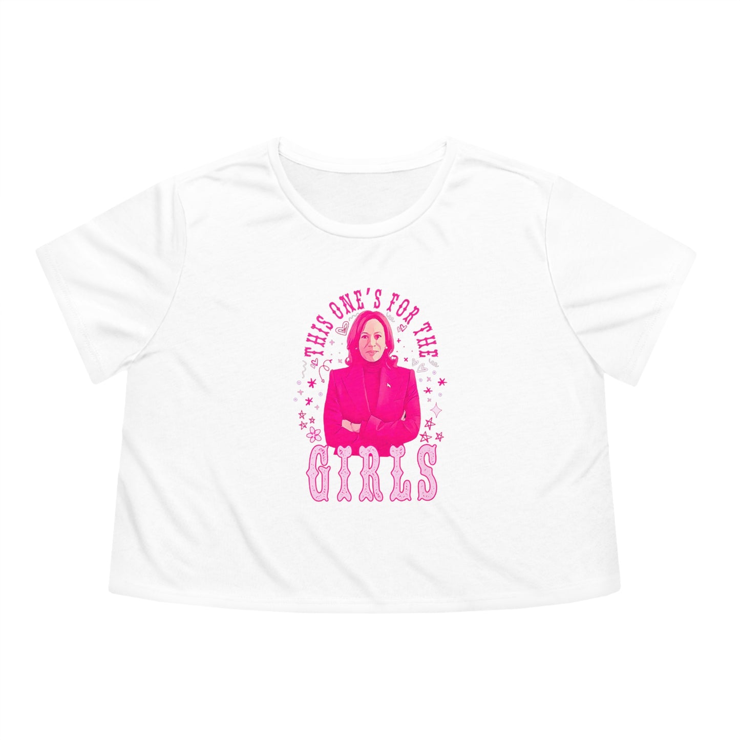 Kamala Harris This One's For The Girls Crop Top Tee | Decision 2024 USA Viral | 3 Colors - Women's Cut