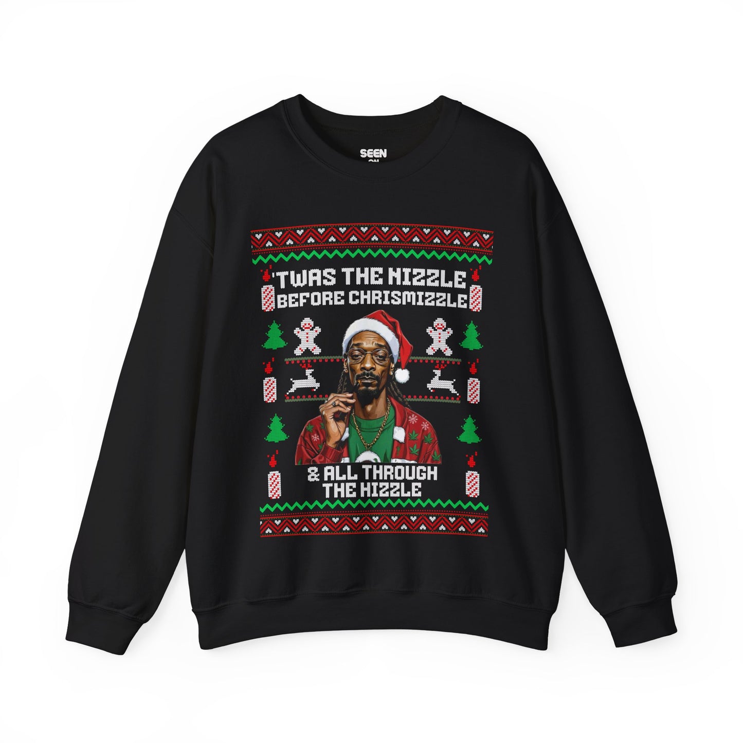 Snoop Ugly Christmas Sweater Twas the Nizzle Dogg Hip Hop | Funny Xmas | 3 Colors