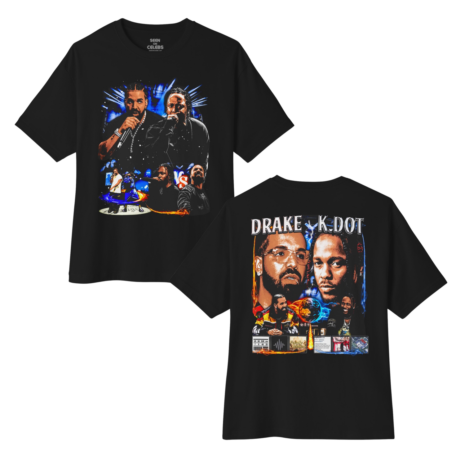 Drake vs. K.Dot Beef - Vintage Style Graphic T Shirt l Hip Hop Rap Tees | 2 Colors - seen on celebs