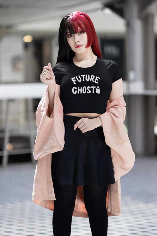 Future Ghost Crop Top Tee | Halloween Related, Boo Scary Spooky Horror Costume Vibes | 3 Colors - seen on celebs