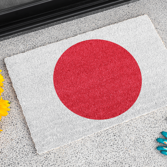 Flag Of Japan Outdoor Non-Slip Door Mat | Japanese | Tokyo | Osaka | Nagoya | 24"x36"