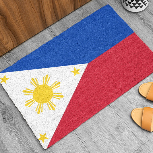 Flag Of Philippines Outdoor Non-Slip Door Mat | Manila | Quezon City | Caloocan | 24"x36"