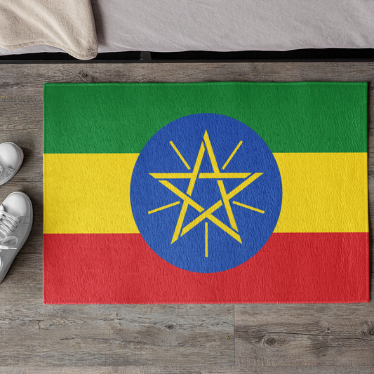 Flag Of Ethiopia Outdoor Non-Slip Door Mat | Ethiopian | Addis Ababa | Gonder | Jijiga | 24"x36"