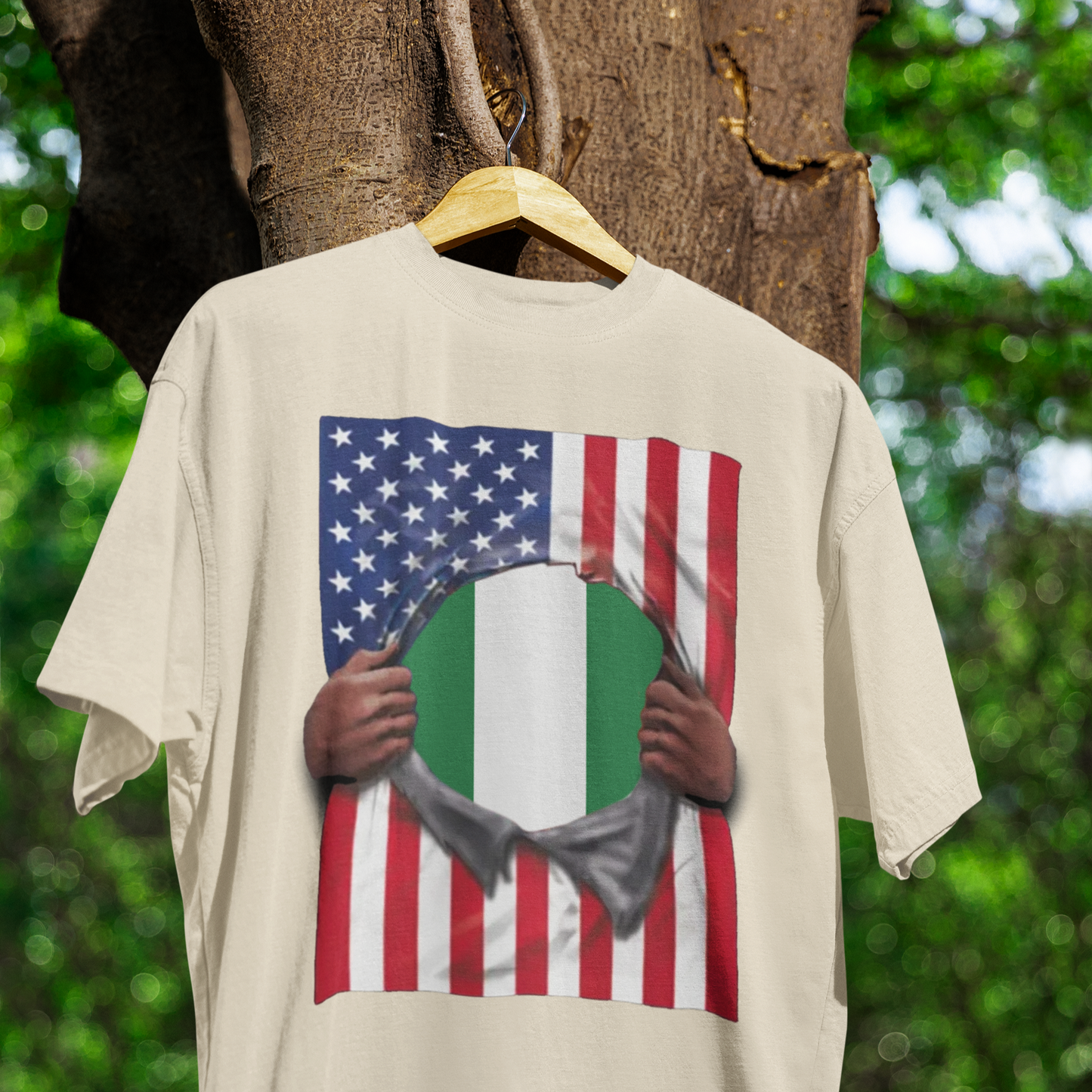 Nigeria Flag + USA Flag Pride T-shirt | Nigerian + American Flag Rip 4th Of July | Viral Tees | Unisex - 3 Colors