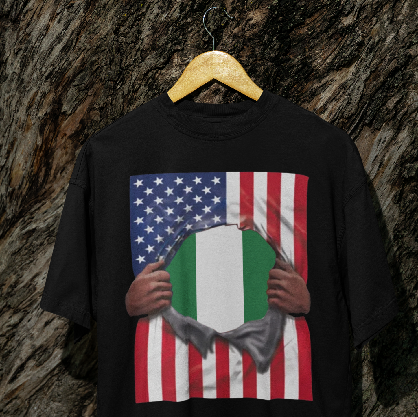 Nigeria Flag + USA Flag Pride T-shirt | Nigerian + American Flag Rip 4th Of July | Viral Tees | Unisex - 3 Colors