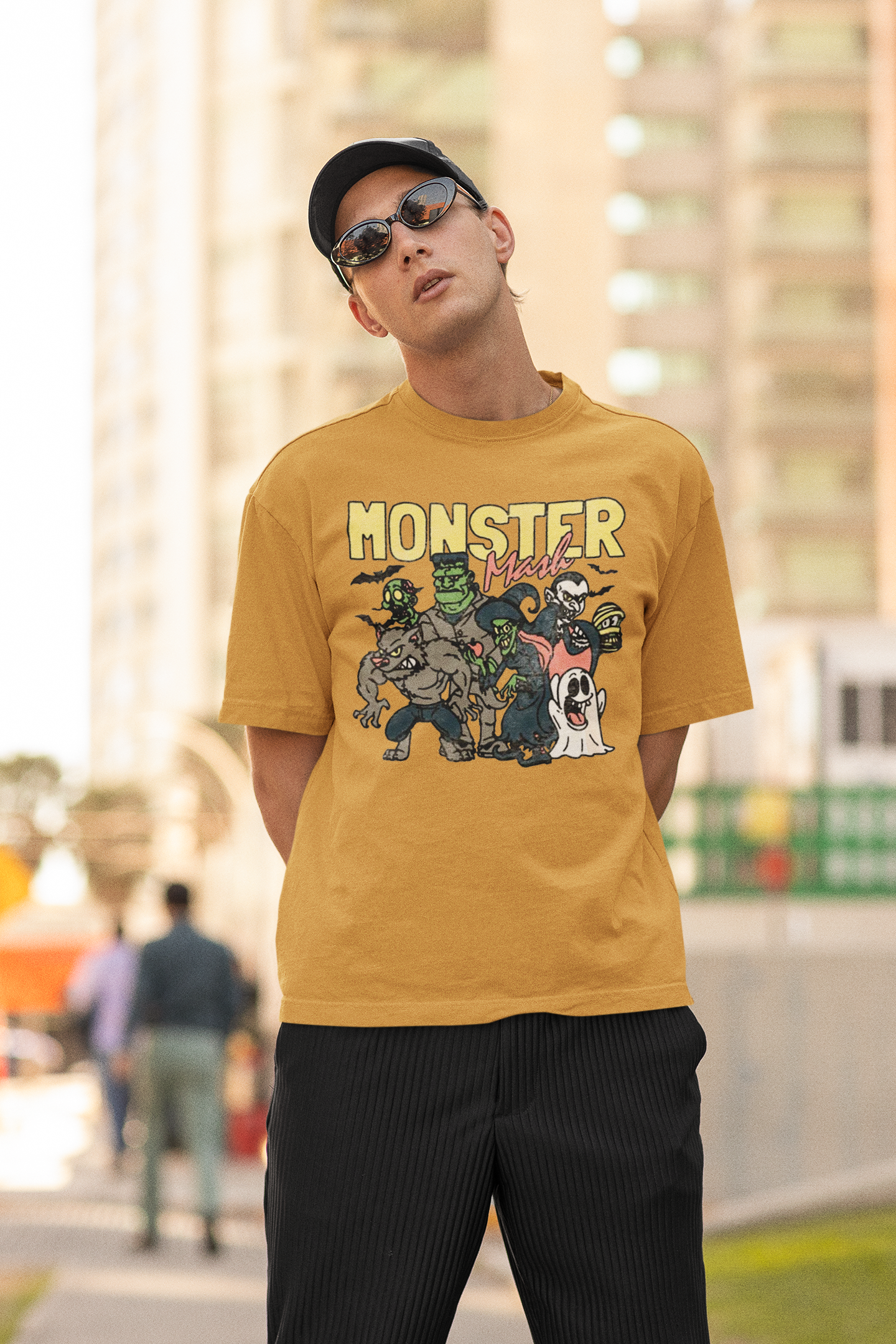 Retro Monster Mash Graphic Monster T-shirt | Halloween Related, Boo Scary Vibes | 3 Colors - Unisex