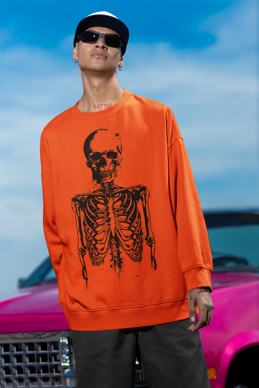 Full Skeleton Body Crewneck Sweater | Halloween Related, Boo Scary Spooky Horror Costume Vibes | 3 Colors