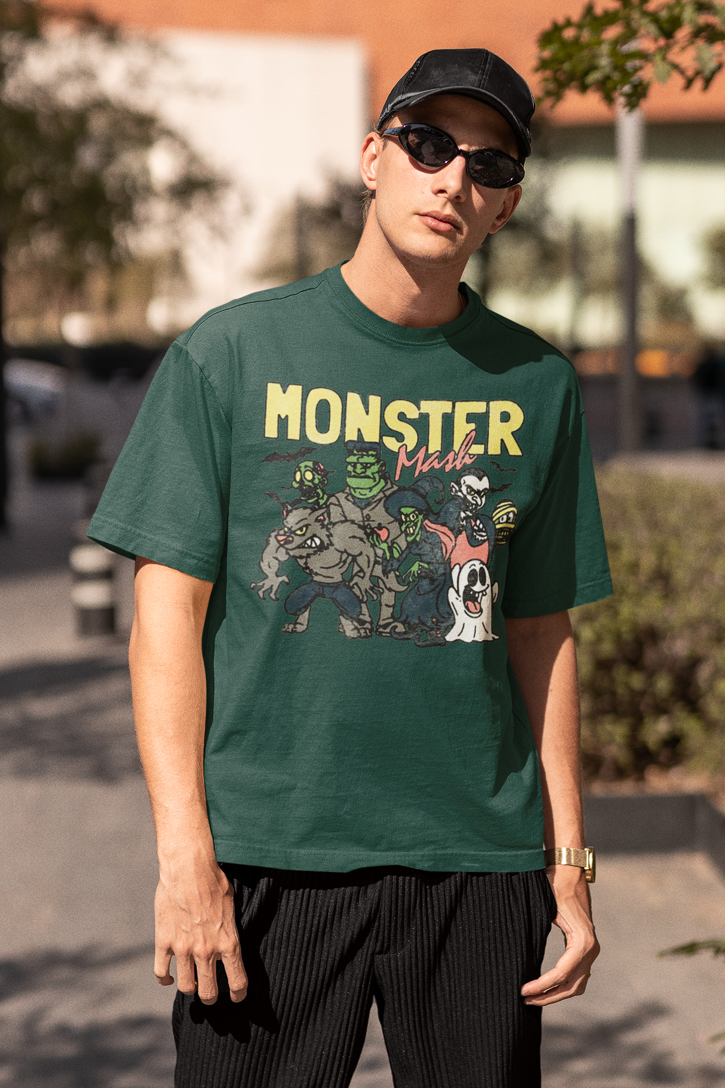 Retro Monster Mash Graphic Monster T-shirt | Halloween Related, Boo Scary Vibes | 3 Colors - Unisex